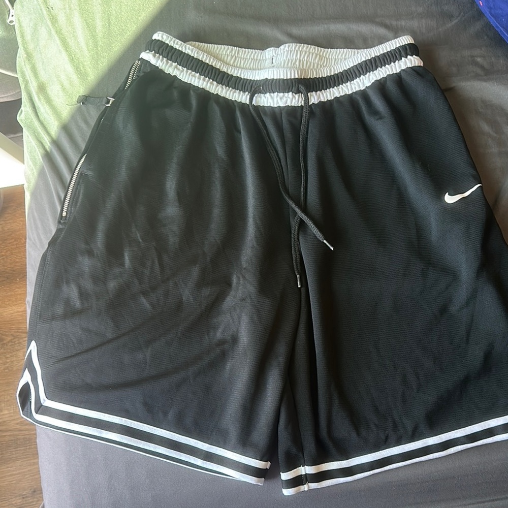 Black Nike Athletic Shorts with White Accents